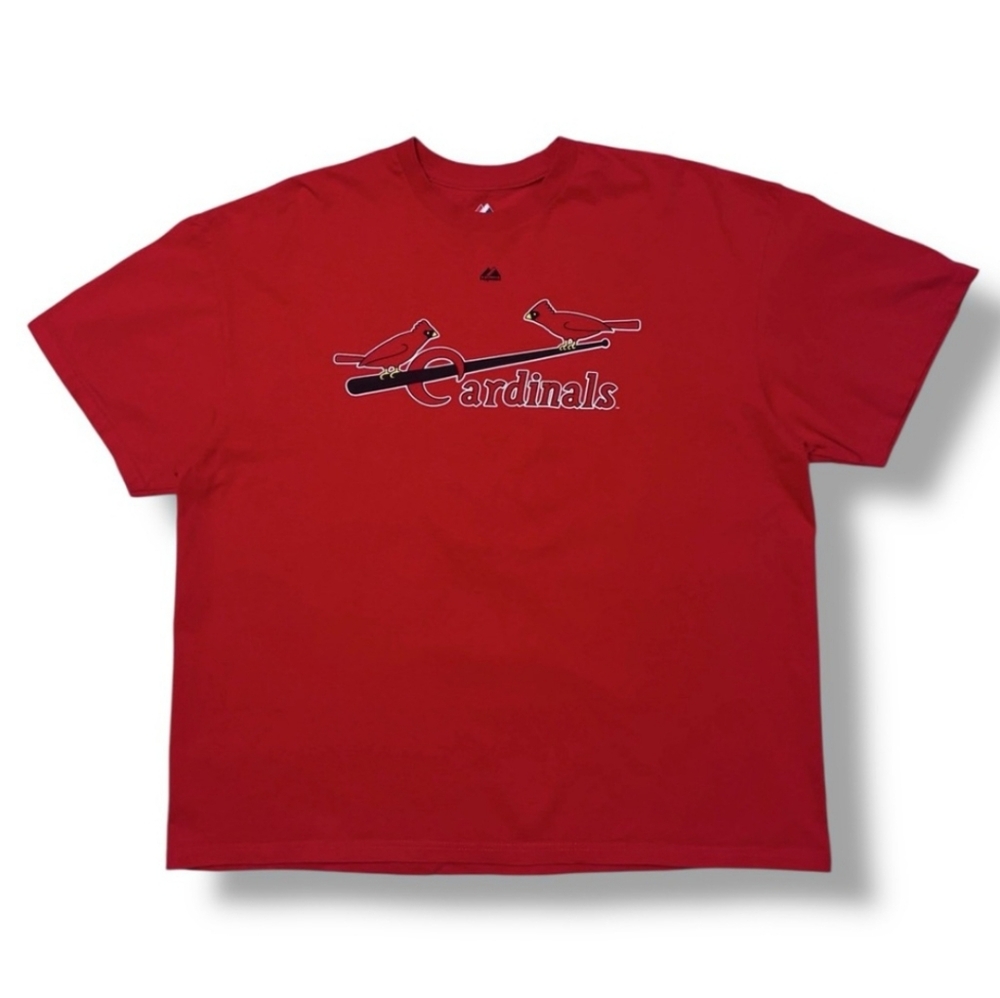 MAJESTIC Red St. Louis Cardinals Stan Musial Name & Number Shirt
